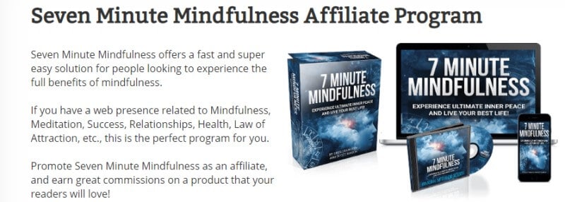 7 minute mind affiliate program screenshot