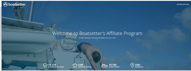 boatsetter affiliate screenshot