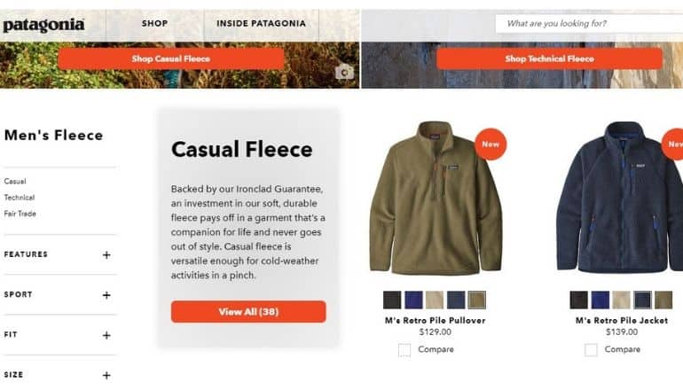 patagonia product examples