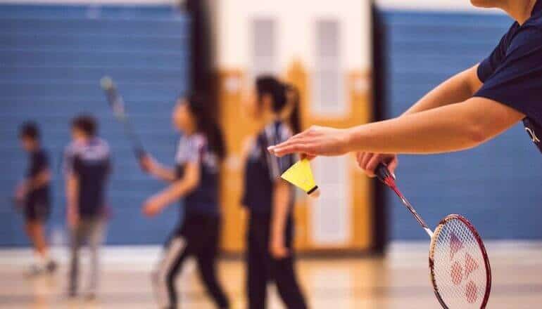 people playing badminton