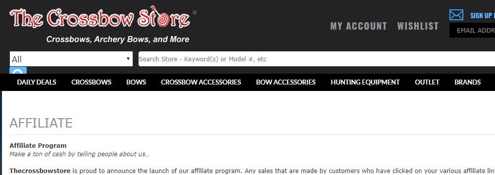 crossbow store affiliate program