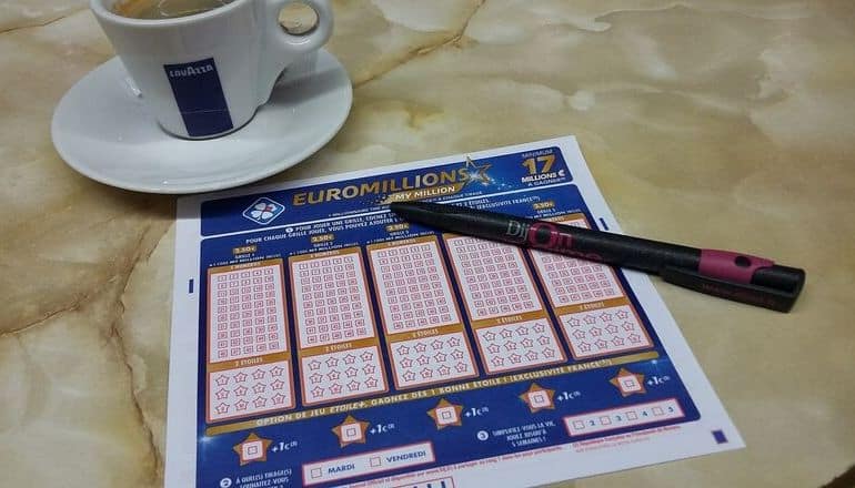 lottery ticket on table