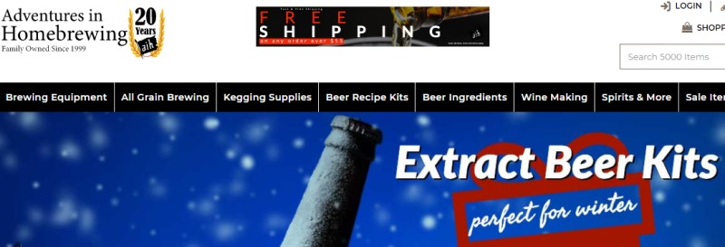 adventures in homebrewing affiliate screenshot