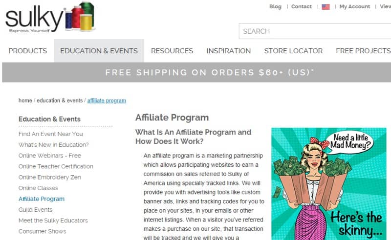 sulky affiliate programs screenshot