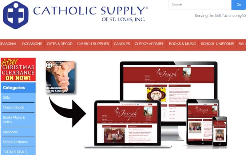 screenshot of the Catholic Supply Of St. Louis, Inc webssite