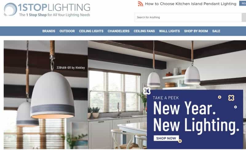 1stop lighting website screenshot