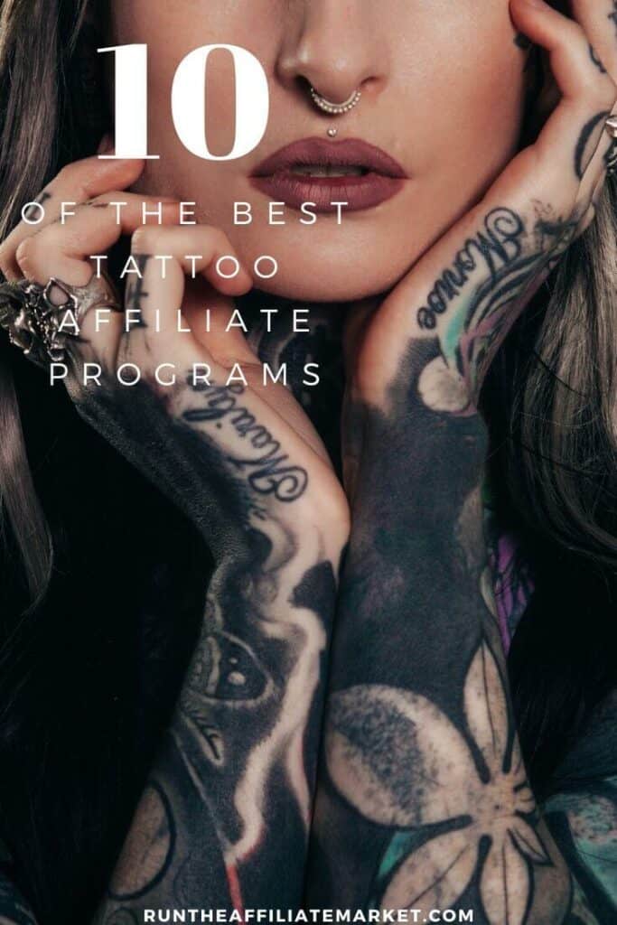woman with tattoos on her arms and a nose ring with text written on a pinterest sized image