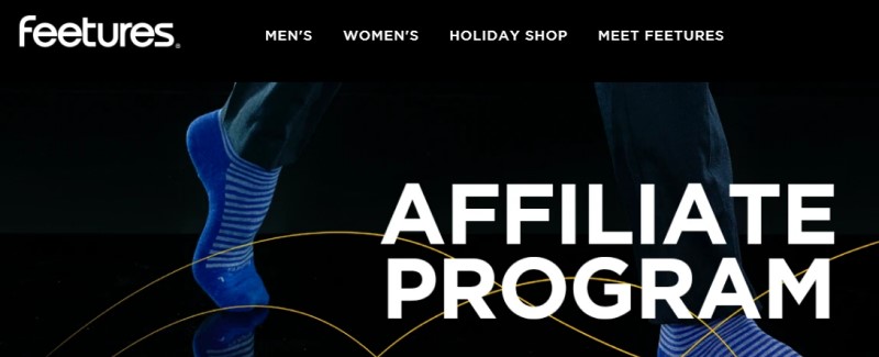 screenshot of the feetured affiliate program website