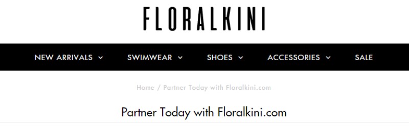 floralkini screenshot of website