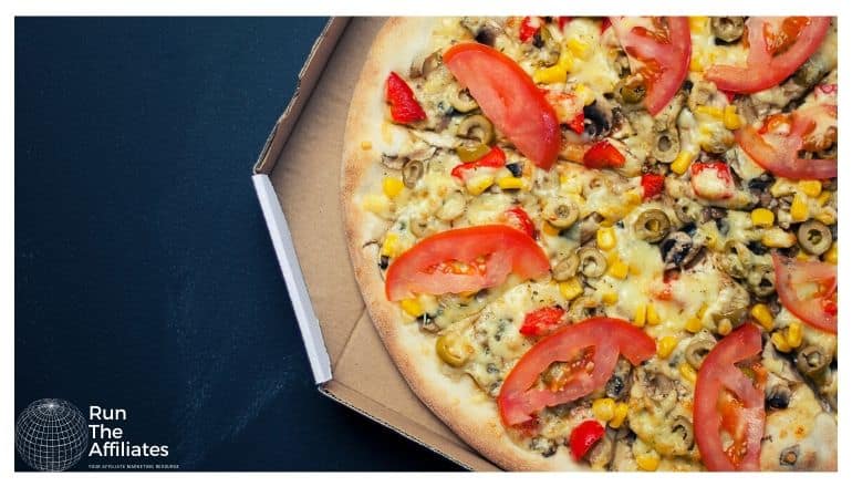 delivery pizza in a cardboard box