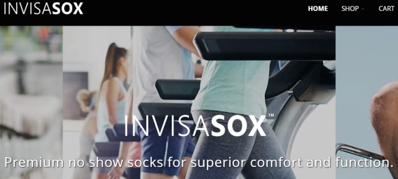 invisasox screenshot with a woman walking on treadmill