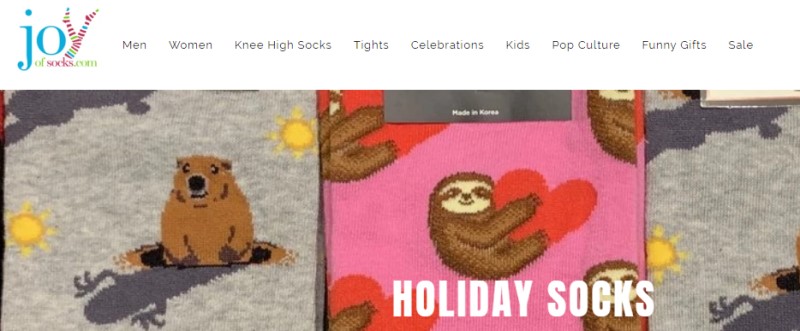 Joy of socks website screenshot