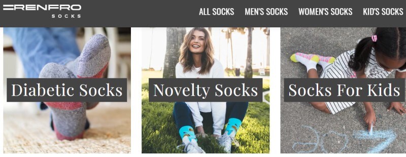 renfro socks website screenshot