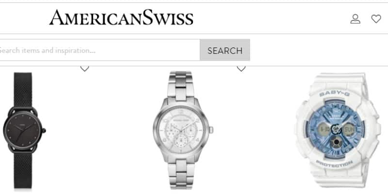 screenshot of american swiss website