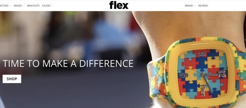 flex watches website screenshot