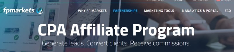 fpmarkets affiliate program screenshot