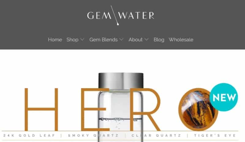 screenshot of the gem-water website