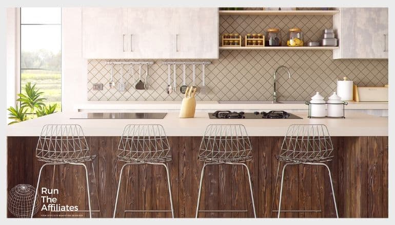 kitchen with 4 stools instead of the bar