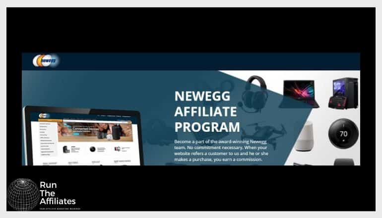 screenshot of newegg website with a black background