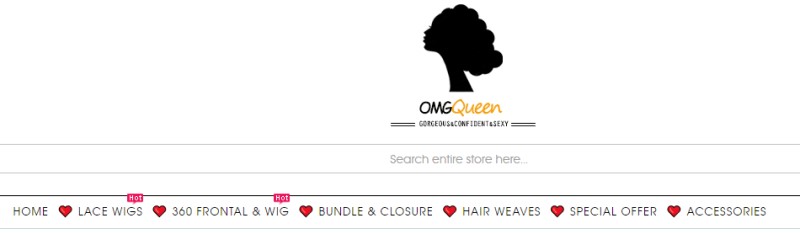 screenshot of omgqueen website