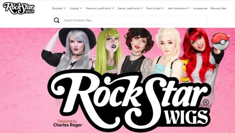 screenshot of rockstar wig featuring models wearing various wig