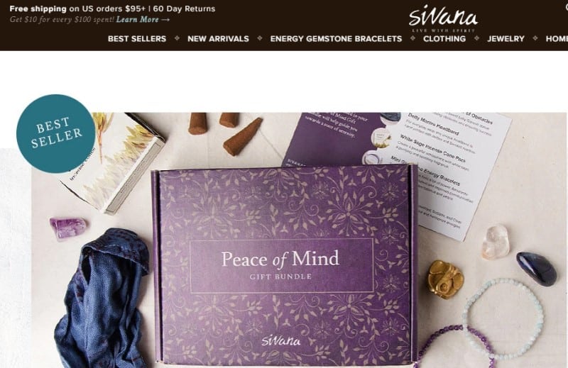 screenshot of the sivara website