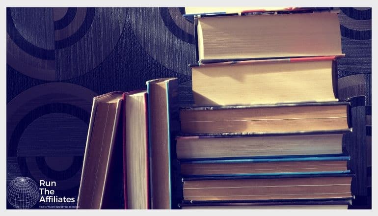 stack of books on a table