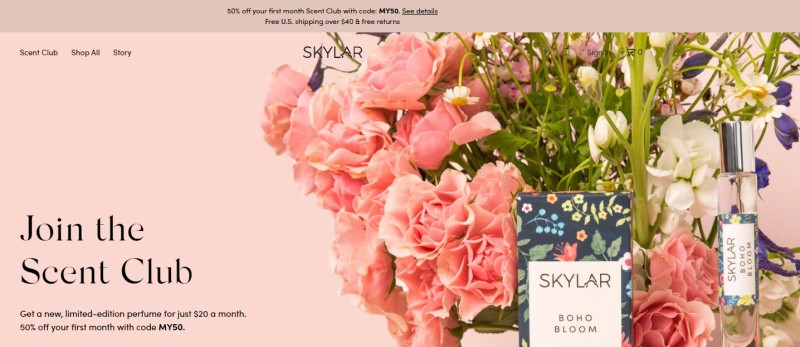 skylar affiliate program screenshot