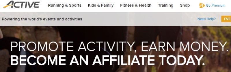 screenshot of active.com website