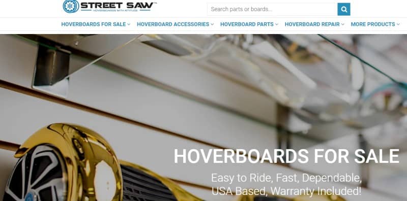 screenshot of street saw website