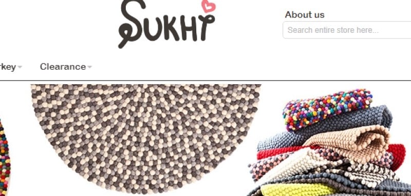 screenshot of the sukhi website