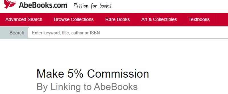 screenshot of the ABEbooks affiliate program