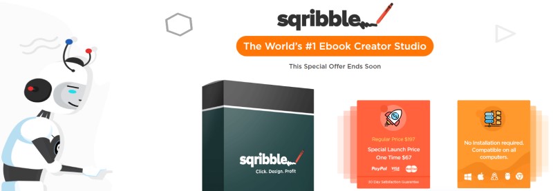 screenshot of the scribble website