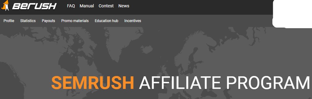 screenshot of the semrush affiliate prgoram website