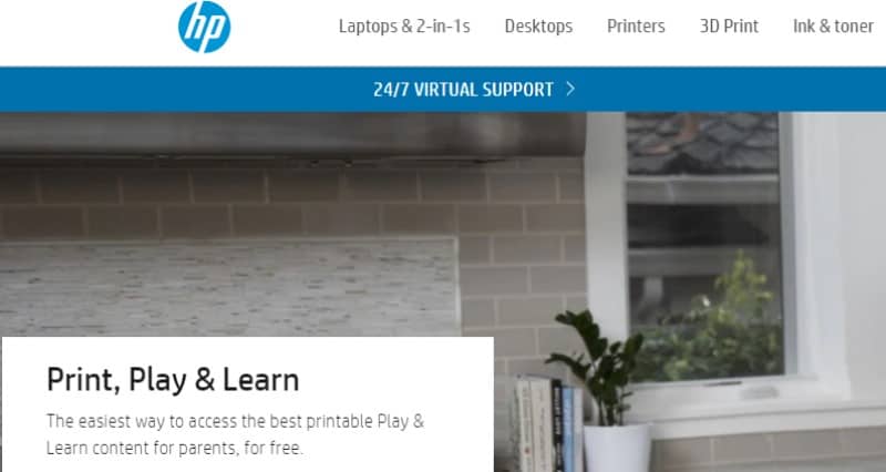 screeenshot of HP website