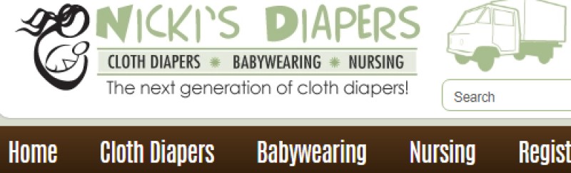 screenshot of nicki diaper website