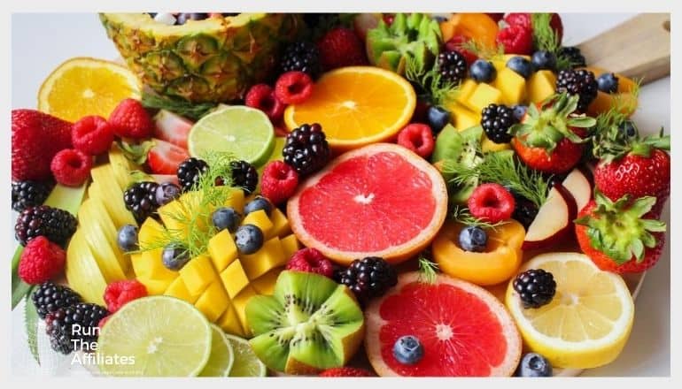 platter of fruit and berries