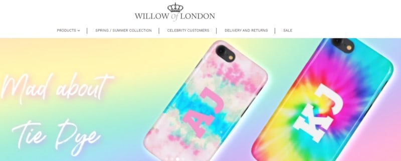 screenshot of the willow of london website 