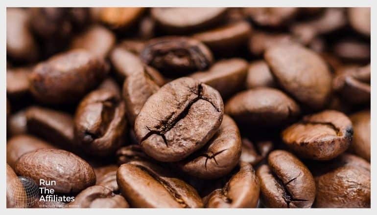 close up of roasted coffee beans