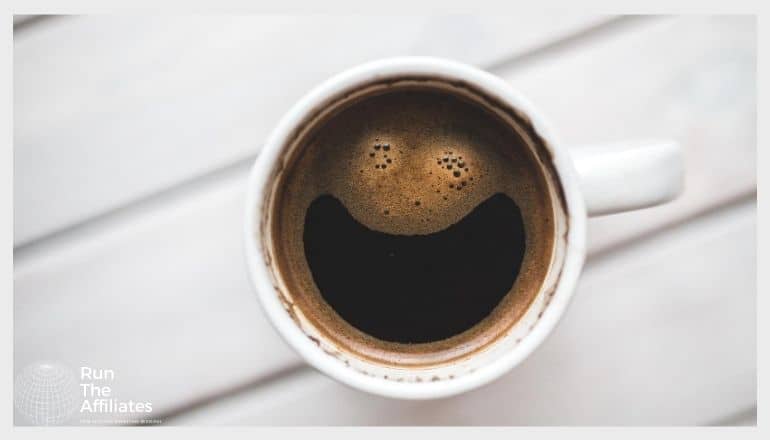 top down look at a cup of coffee