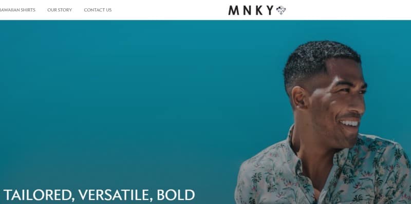 screenshot of the mnky website