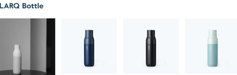 larq water bottles in various colors