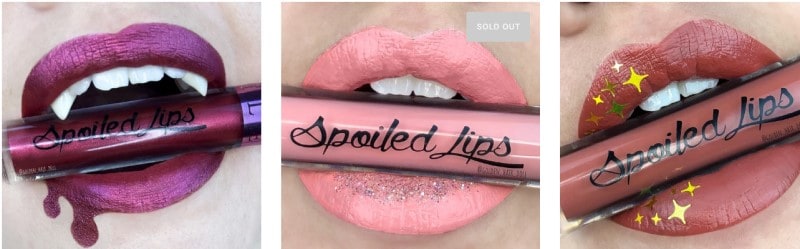 screenshot of the spoiled lips website