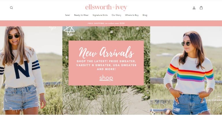 screenshot of the Ellsworth & Ivey website