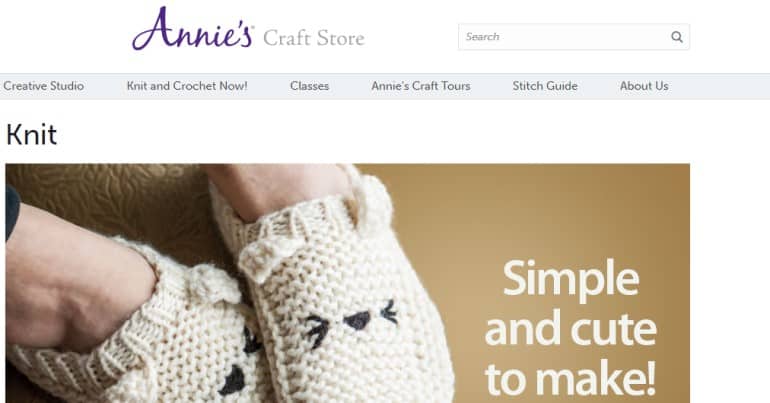 screenshot of the Annie's website