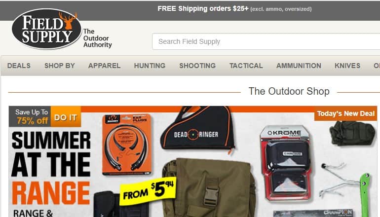 screenshot of the field supply website