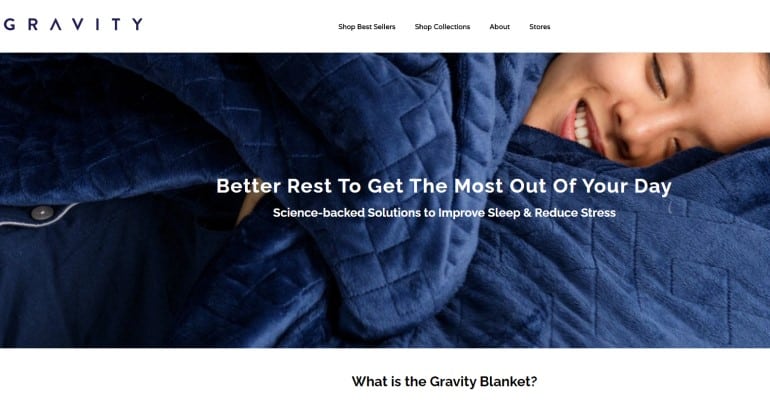 gravity blankets screenshot