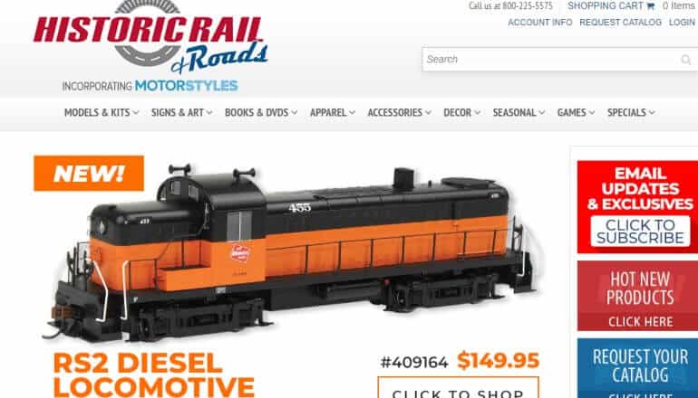 historic rail website screenshot