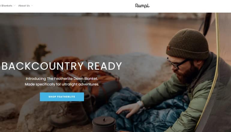 screenshot of the rumpl website