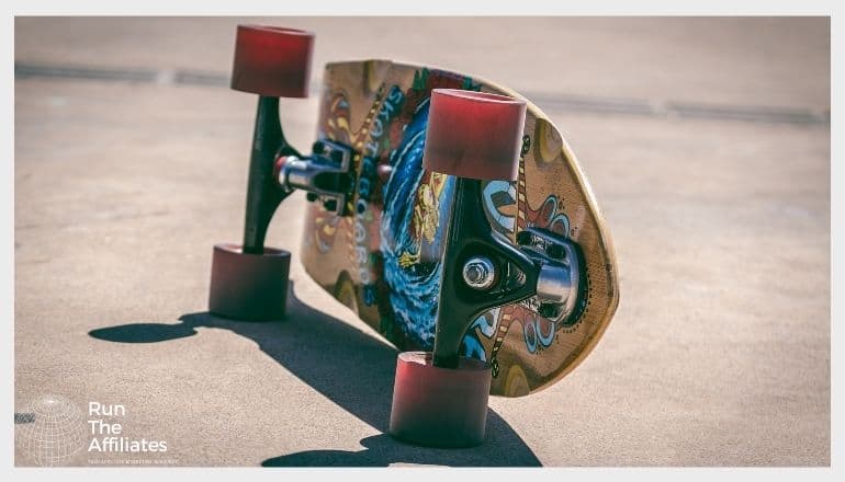 skateboard resting on its side